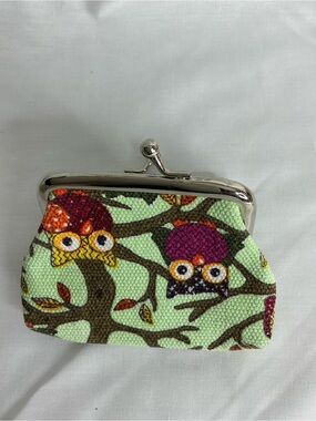 2031 - Owl Print Coin Purse - Mint Green